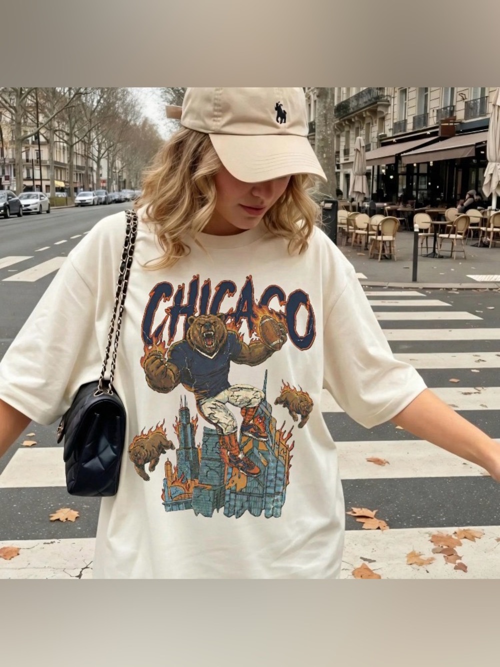 Vintage Chicago Bear Football Comfort Colors Tee, Old School Merch Tour Tee